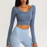 Yoga clothes top women Blue