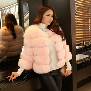 Mink Coats Women New Fashion Wine Red