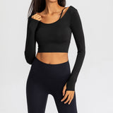 Yoga clothes top women Black