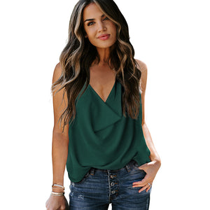 Chiffon Tank Top Women Green